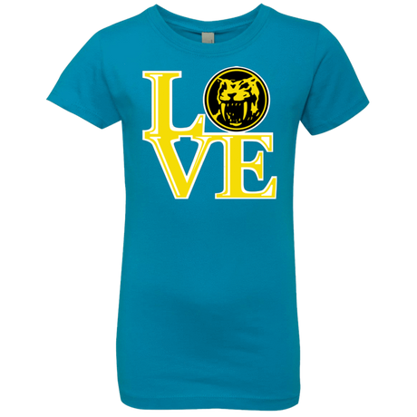 T-Shirts Turquoise / YXS Yellow Ranger LOVE Girls Premium T-Shirt