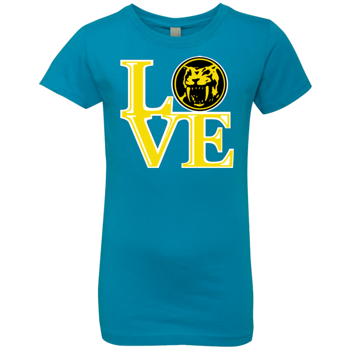 T-Shirts Turquoise / YXS Yellow Ranger LOVE Girls Premium T-Shirt