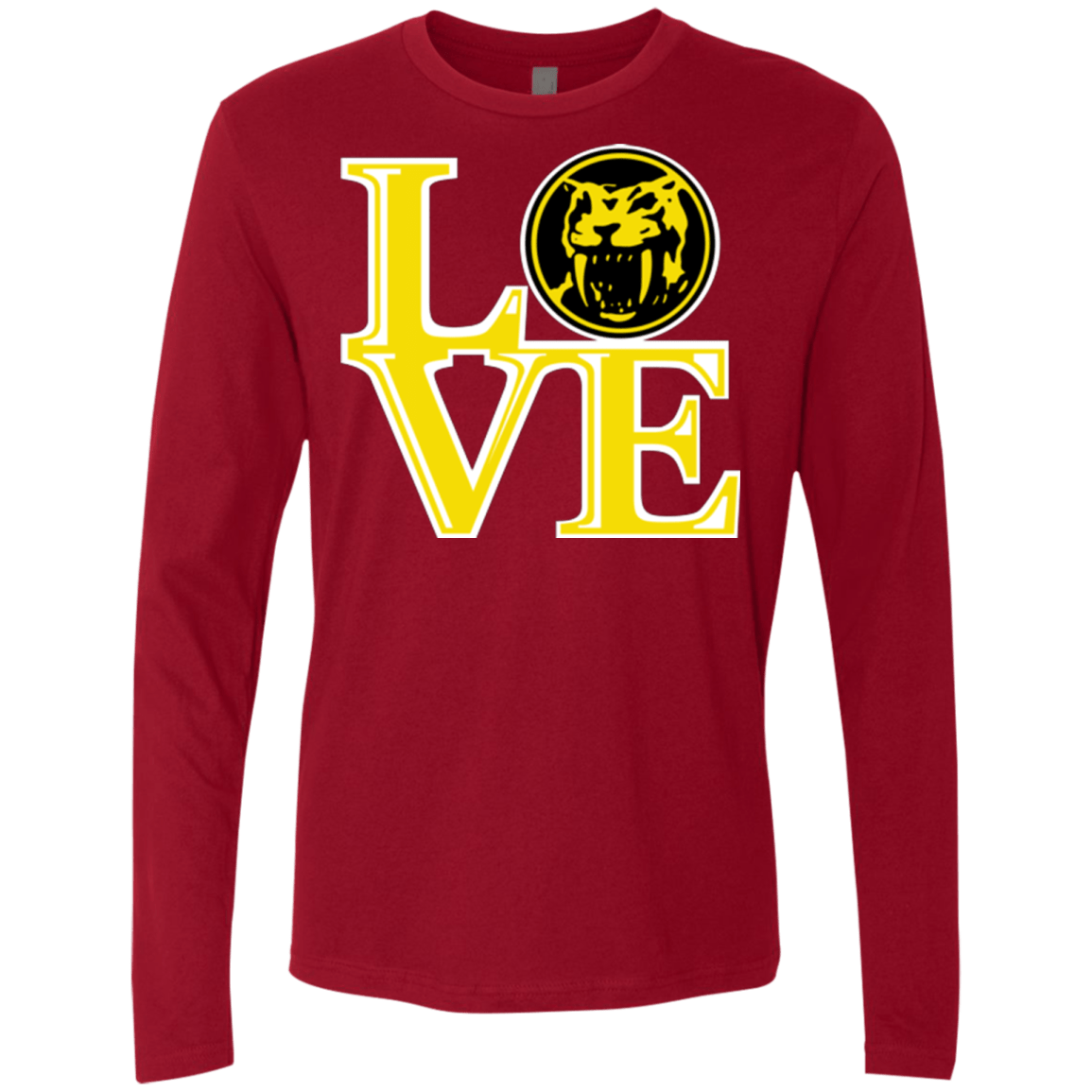 T-Shirts Cardinal / Small Yellow Ranger LOVE Men's Premium Long Sleeve