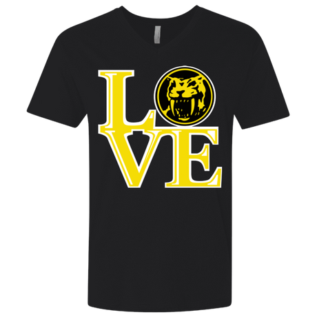 T-Shirts Black / X-Small Yellow Ranger LOVE Men's Premium V-Neck
