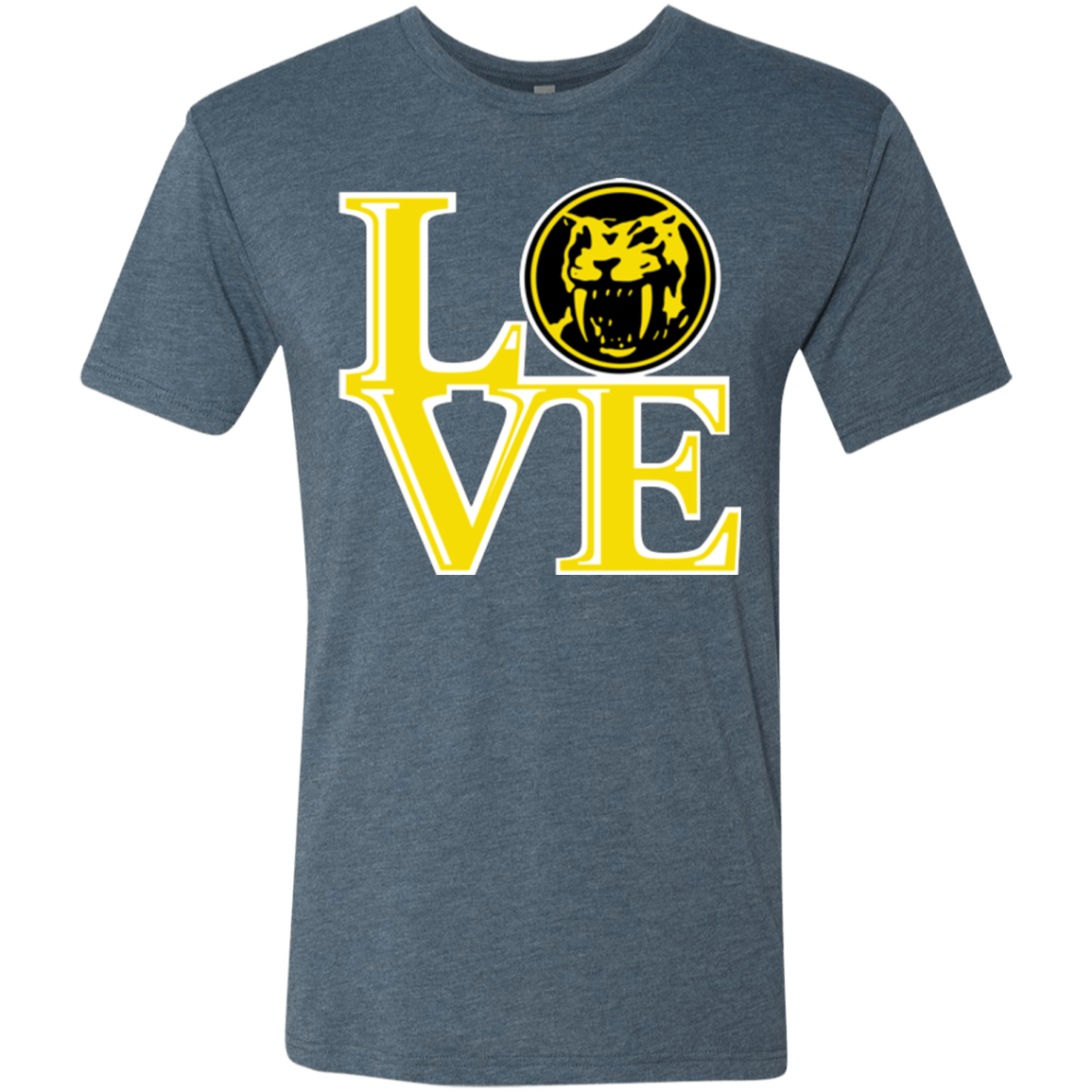 T-Shirts Indigo / Small Yellow Ranger LOVE Men's Triblend T-Shirt