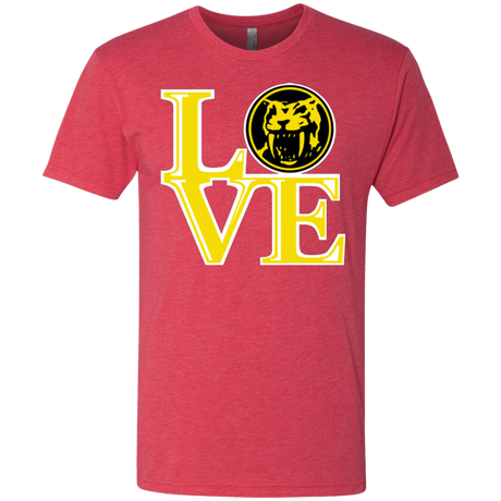 T-Shirts Vintage Red / Small Yellow Ranger LOVE Men's Triblend T-Shirt