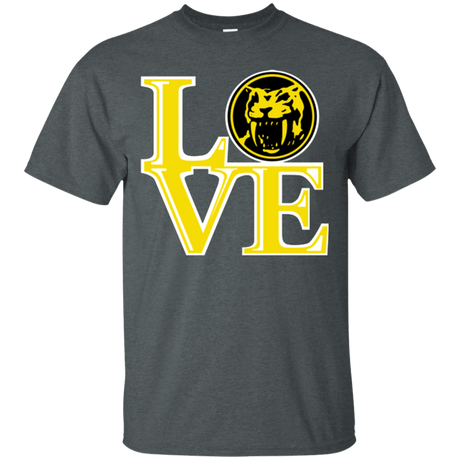 T-Shirts Dark Heather / Small Yellow Ranger LOVE T-Shirt