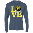 T-Shirts Indigo / X-Small Yellow Ranger LOVE Triblend Long Sleeve Hoodie Tee