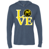 T-Shirts Indigo / X-Small Yellow Ranger LOVE Triblend Long Sleeve Hoodie Tee