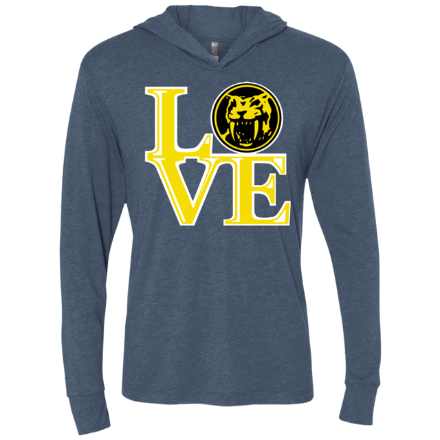 T-Shirts Indigo / X-Small Yellow Ranger LOVE Triblend Long Sleeve Hoodie Tee