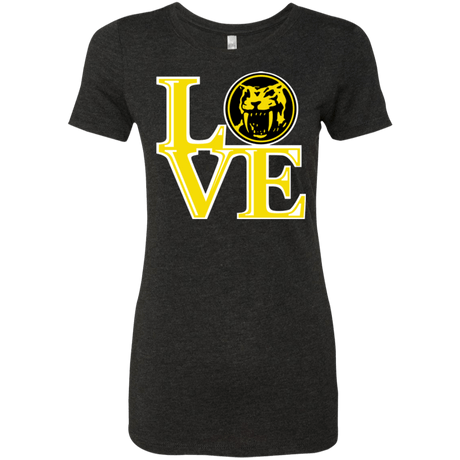 T-Shirts Vintage Black / Small Yellow Ranger LOVE Women's Triblend T-Shirt