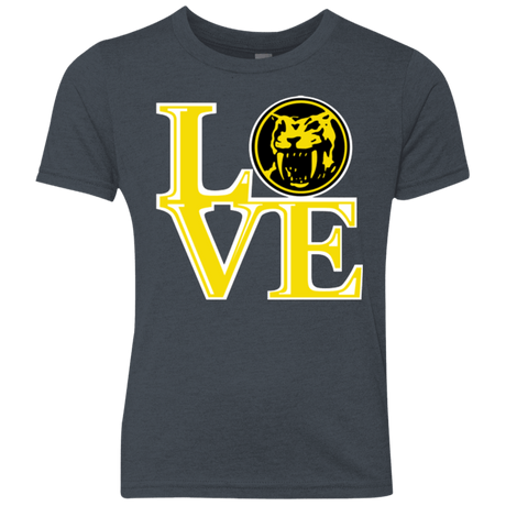 T-Shirts Vintage Navy / YXS Yellow Ranger LOVE Youth Triblend T-Shirt