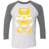 T-Shirts Heather White/Premium Heather / X-Small Yellow Ranger Men's Triblend 3/4 Sleeve
