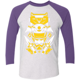 T-Shirts Heather White/Purple Rush / X-Small Yellow Ranger Men's Triblend 3/4 Sleeve