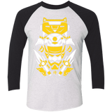 T-Shirts Heather White/Vintage Black / X-Small Yellow Ranger Men's Triblend 3/4 Sleeve