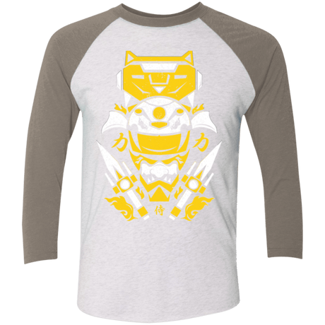 T-Shirts Heather White/Vintage Grey / X-Small Yellow Ranger Men's Triblend 3/4 Sleeve
