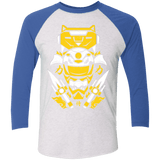 T-Shirts Heather White/Vintage Royal / X-Small Yellow Ranger Men's Triblend 3/4 Sleeve