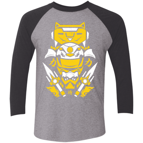 T-Shirts Premium Heather/ Vintage Black / X-Small Yellow Ranger Men's Triblend 3/4 Sleeve