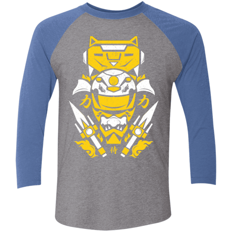 T-Shirts Premium Heather/ Vintage Royal / X-Small Yellow Ranger Men's Triblend 3/4 Sleeve