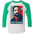 T-Shirts Heather White/Envy / X-Small Yes Negan Triblend 3/4 Sleeve