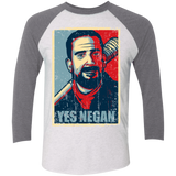 T-Shirts Heather White/Premium Heather / X-Small Yes Negan Triblend 3/4 Sleeve