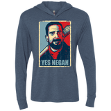 T-Shirts Indigo / X-Small Yes Negan Triblend Long Sleeve Hoodie Tee