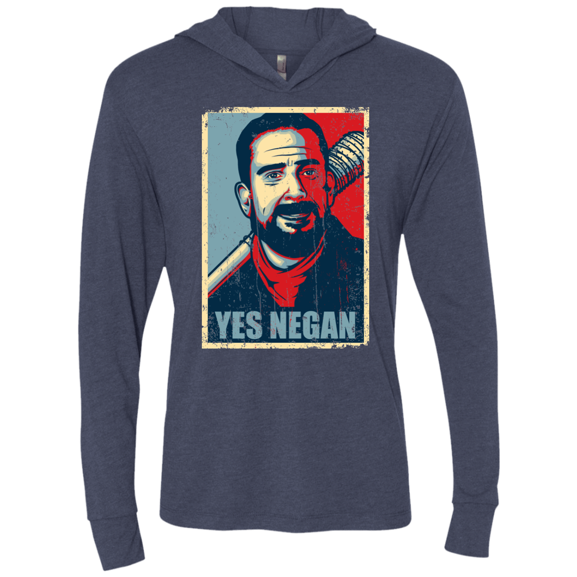 T-Shirts Vintage Navy / X-Small Yes Negan Triblend Long Sleeve Hoodie Tee
