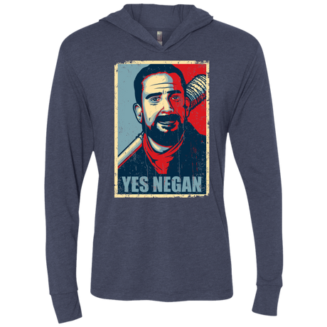 T-Shirts Vintage Navy / X-Small Yes Negan Triblend Long Sleeve Hoodie Tee