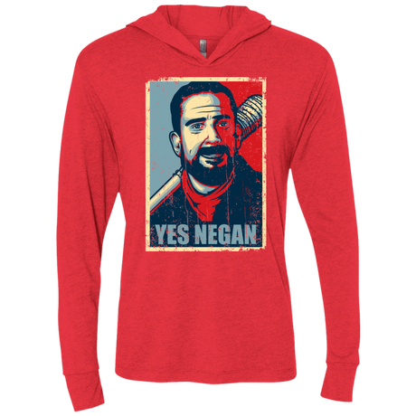 T-Shirts Vintage Red / X-Small Yes Negan Triblend Long Sleeve Hoodie Tee