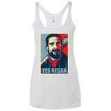 T-Shirts Heather White / X-Small Yes Negan Women's Triblend Racerback Tank