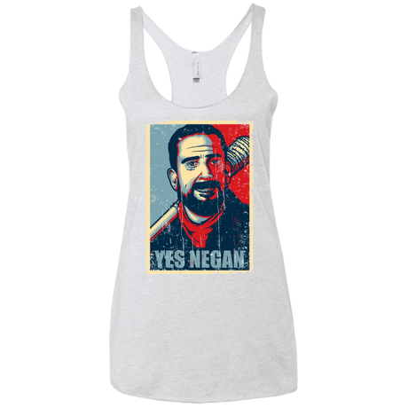 T-Shirts Heather White / X-Small Yes Negan Women's Triblend Racerback Tank