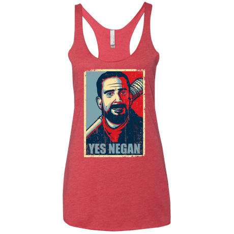 T-Shirts Vintage Red / X-Small Yes Negan Women's Triblend Racerback Tank