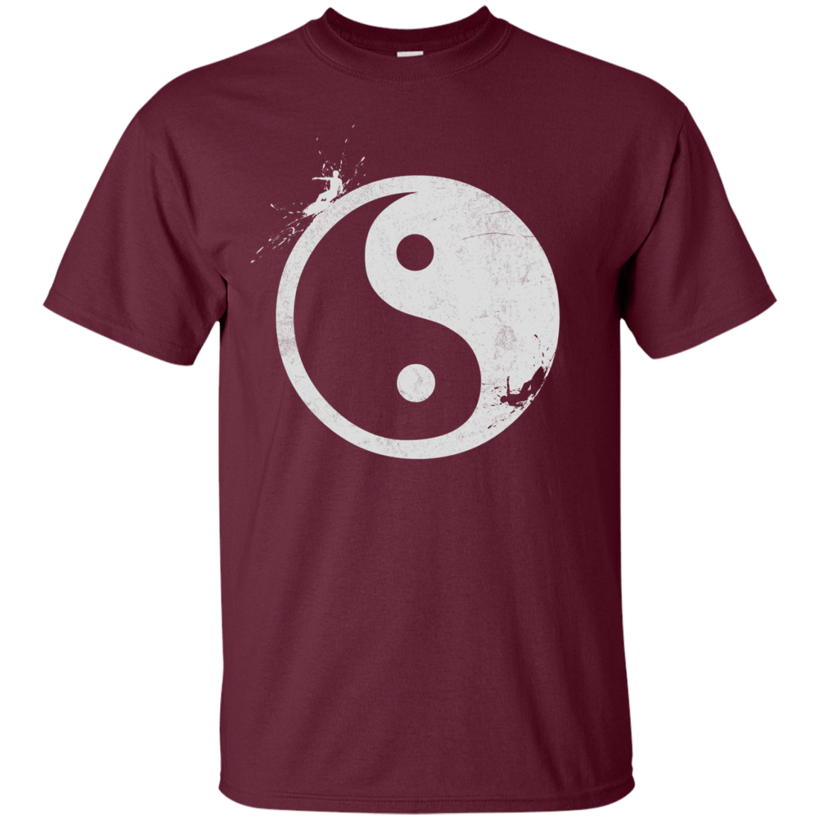T-Shirts Maroon / S Yin Yang Surfer T-Shirt