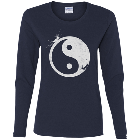 T-Shirts Navy / S Yin Yang Surfer Women's Long Sleeve T-Shirt