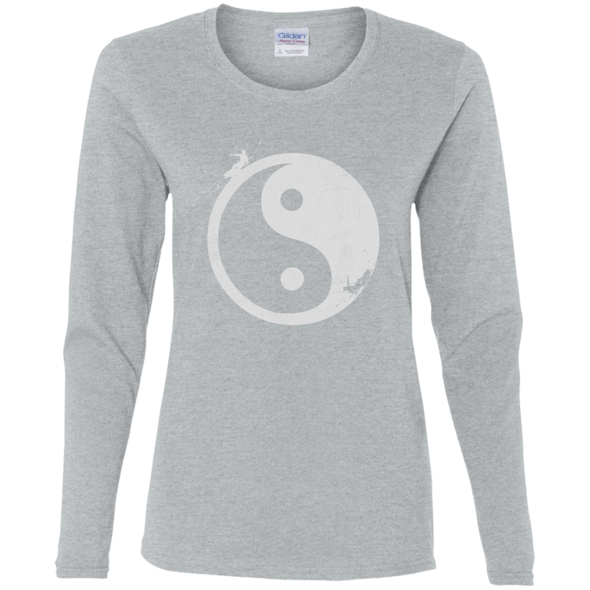 T-Shirts Sport Grey / S Yin Yang Surfer Women's Long Sleeve T-Shirt