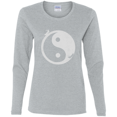 T-Shirts Sport Grey / S Yin Yang Surfer Women's Long Sleeve T-Shirt