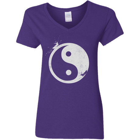 T-Shirts Purple / S Yin Yang Surfer Women's V-Neck T-Shirt