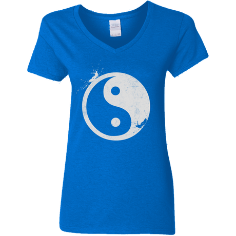 T-Shirts Royal / S Yin Yang Surfer Women's V-Neck T-Shirt