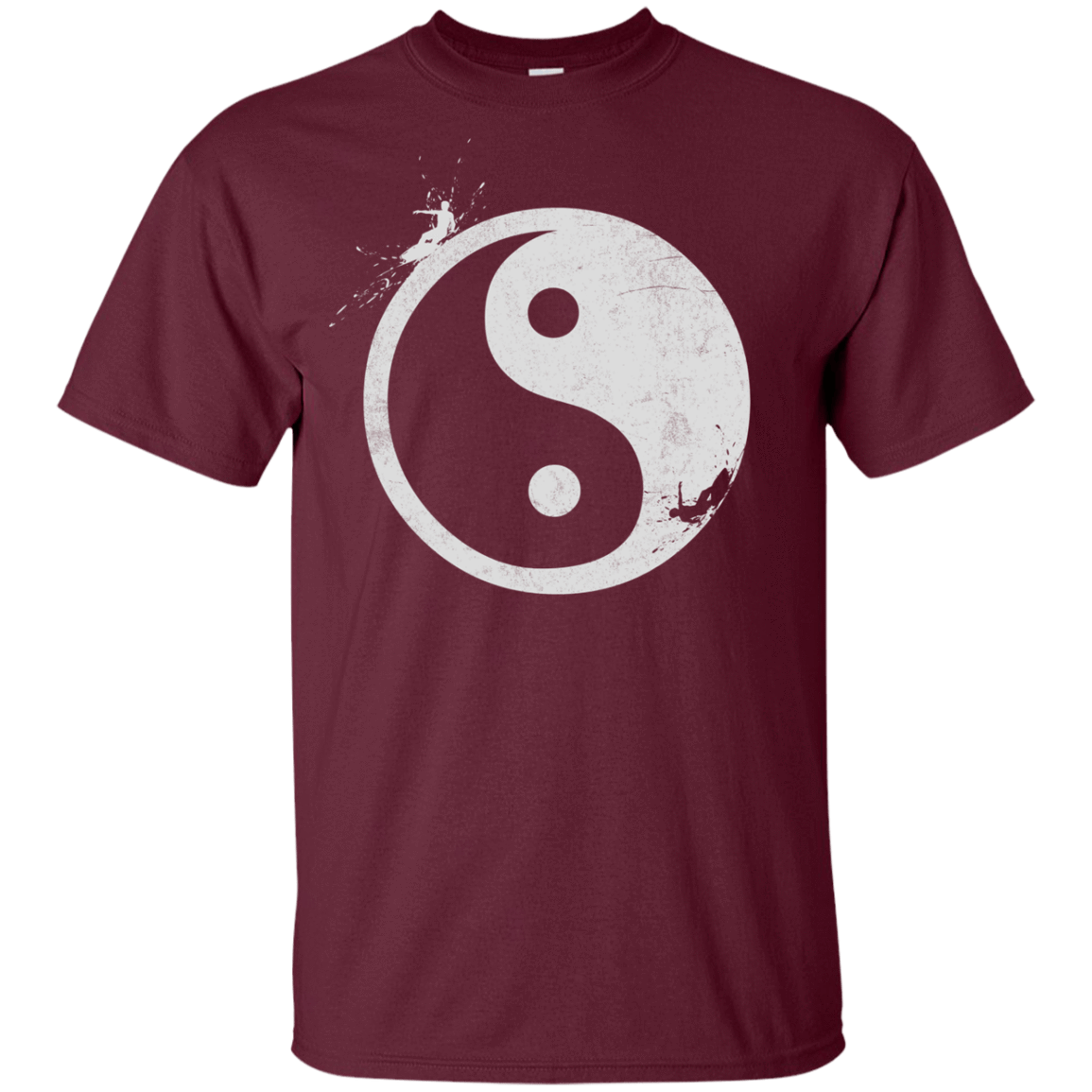 T-Shirts Maroon / YXS Yin Yang Surfer Youth T-Shirt