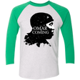 T-Shirts Heather White/Envy / X-Small Yo Omar Is Coming Men's Triblend 3/4 Sleeve