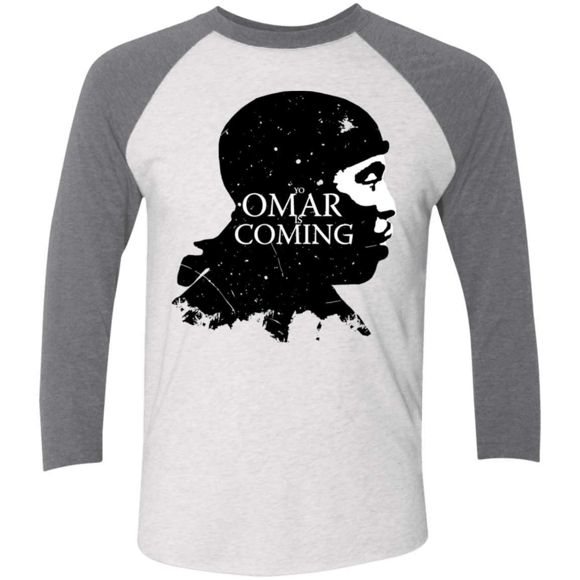 T-Shirts Heather White/Premium Heather / X-Small Yo Omar Is Coming Men's Triblend 3/4 Sleeve