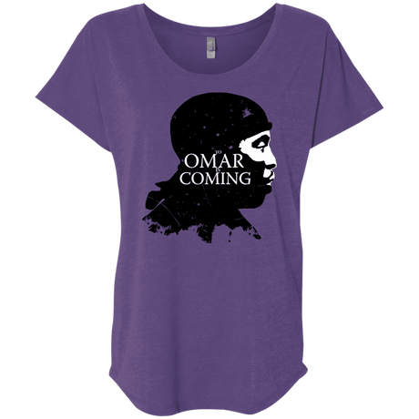 T-Shirts Purple Rush / X-Small Yo Omar Is Coming Triblend Dolman Sleeve