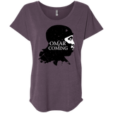T-Shirts Vintage Purple / X-Small Yo Omar Is Coming Triblend Dolman Sleeve