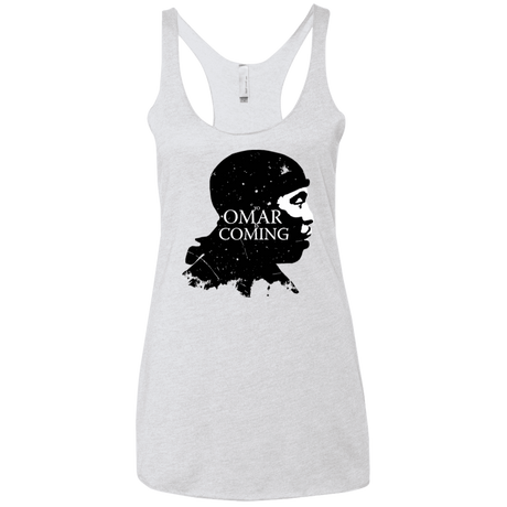 T-Shirts Heather White / X-Small Yo Omar Is Coming Women's Triblend Racerback Tank