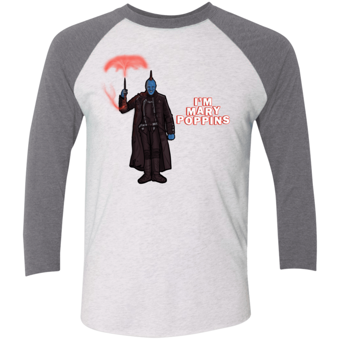 T-Shirts Heather White/Premium Heather / X-Small Yondu Poppins Men's Triblend 3/4 Sleeve