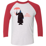 T-Shirts Heather White/Vintage Red / X-Small Yondu Poppins Men's Triblend 3/4 Sleeve