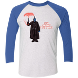 T-Shirts Heather White/Vintage Royal / X-Small Yondu Poppins Men's Triblend 3/4 Sleeve