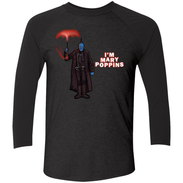 T-Shirts Vintage Black/Vintage Black / X-Small Yondu Poppins Men's Triblend 3/4 Sleeve