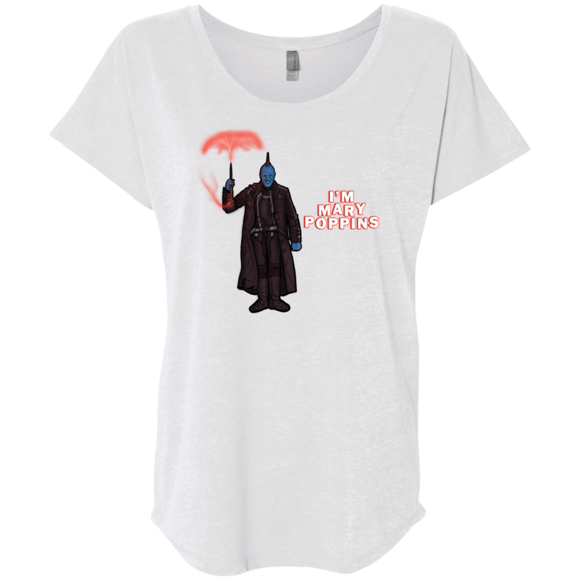 T-Shirts Heather White / X-Small Yondu Poppins Triblend Dolman Sleeve