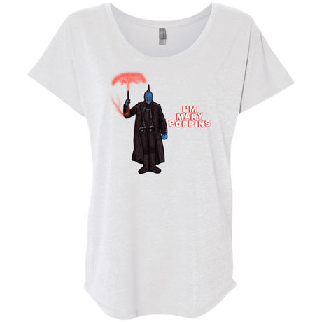 T-Shirts Heather White / X-Small Yondu Poppins Triblend Dolman Sleeve