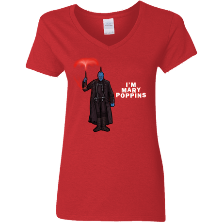 T-Shirts Red / S Yondu Poppins Women's V-Neck T-Shirt