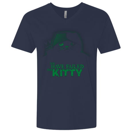 T-Shirts Midnight Navy / X-Small You Have Failed Kitty Men's Premium V-Neck