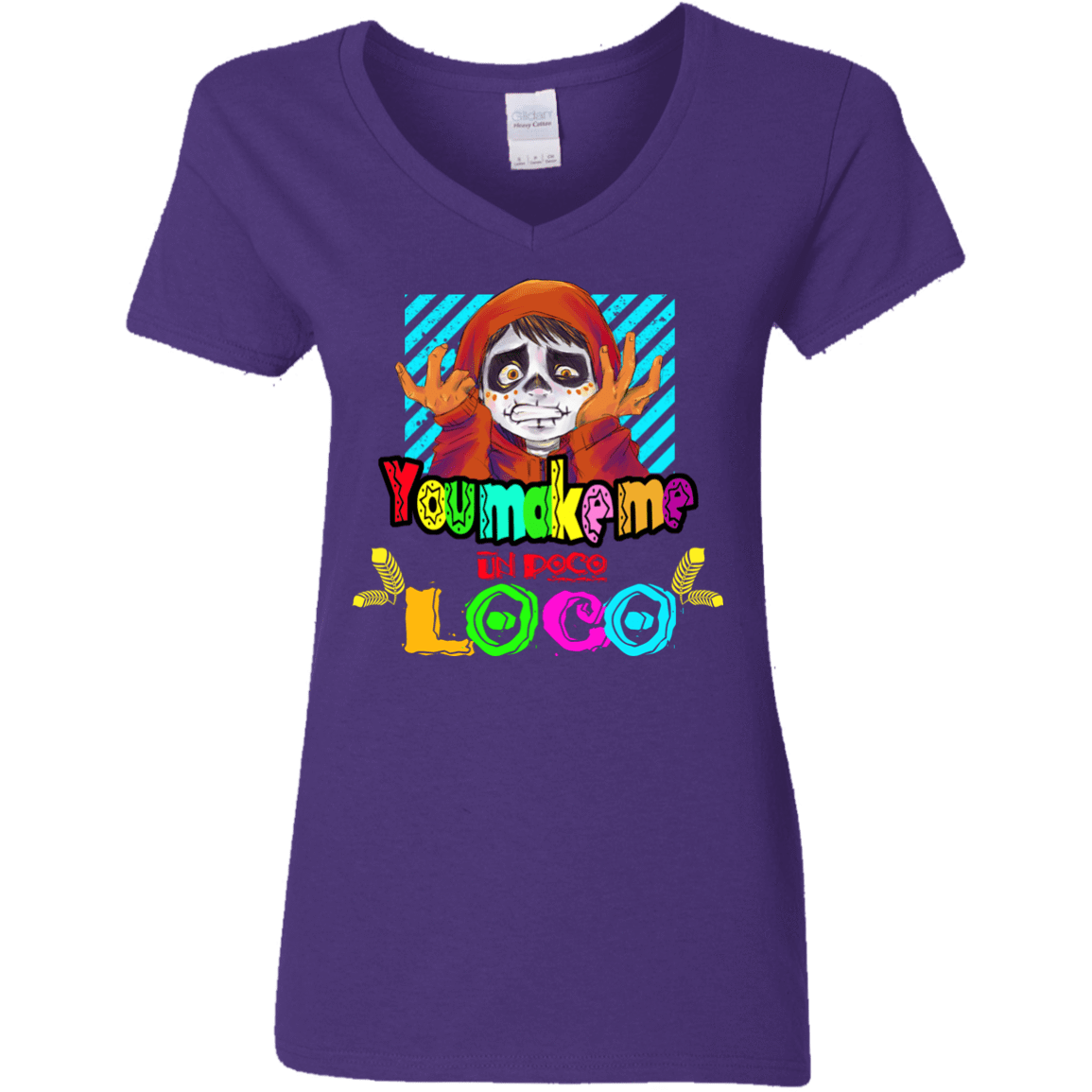 T-Shirts Purple / S You Make Me Un Poco Loco Women's V-Neck T-Shirt