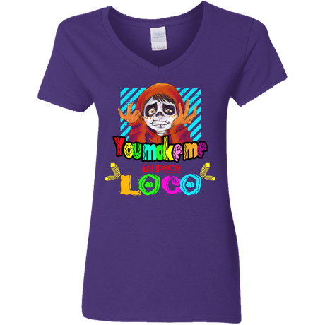 T-Shirts Purple / S You Make Me Un Poco Loco Women's V-Neck T-Shirt